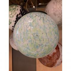  SimoEng Light Green Light Blue and White Swirling Sphere Pendant in Murano Style Glass - 4086577