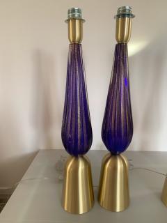  SimoEng Lot of 2 Gold and blu Murano Glass Table Lamp - 2862201