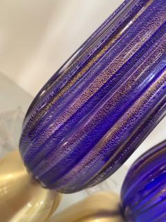  SimoEng Lot of 2 Gold and blu Murano Glass Table Lamp - 2862202