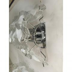  SimoEng Lot of 2 Transparent and White Fiamma Murano Glass Wall Sconces - 4209148