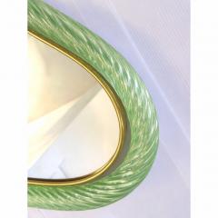  SimoEng Luxury Italian Green Wather and Gold Leaf Torchon Mirror Murano Glass - 4567262