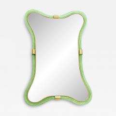  SimoEng Luxury Italian Green Wather and Gold Leaf Torchon Mirror Murano Glass - 4569900