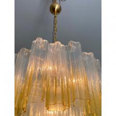  SimoEng Luxury Vanished Clear Amber Tronchi Murano Glass Chandelier in Venini Style - 3759282