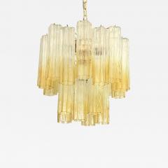  SimoEng Luxury Vanished Clear Amber Tronchi Murano Glass Chandelier in Venini Style - 3759554
