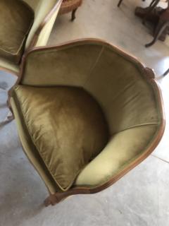  SimoEng Mid 20th Century Italian Style Armchairs and Sofa in Walnut Wood Carved - 2830628