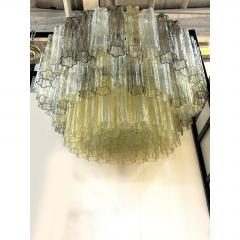  SimoEng Mid Century Modern Italian Amber and Fum Tronchi Murano Glass Chandelier - 4567026