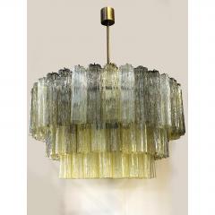  SimoEng Mid Century Modern Italian Amber and Fum Tronchi Murano Glass Chandelier - 4567027