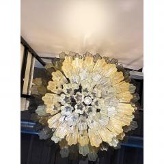  SimoEng Mid Century Modern Italian Amber and Fum Tronchi Murano Glass Chandelier - 4567028