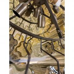  SimoEng Mid Century Modern Italian Amber and Fum Tronchi Murano Glass Chandelier - 4567029