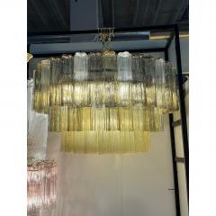  SimoEng Mid Century Modern Italian Amber and Fum Tronchi Murano Glass Chandelier - 4567031