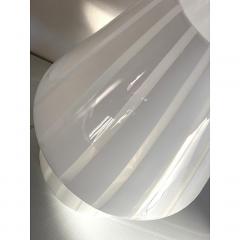  SimoEng Mid Century Modern Striped Milky White Fungo Murano Glass Style Table Lamp - 4027553