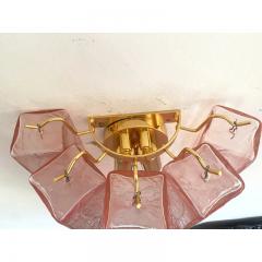  SimoEng Mid Century Modern Style Pink Squared Murano Glass Wall Sconce - 3967630
