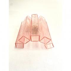  SimoEng Mid Century Modern Style Pink Squared Murano Glass Wall Sconce - 3967632