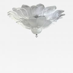  SimoEng Modern Transparent and Sanded Petals Murano Style Glass Flush Mount - 4087432