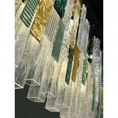  SimoEng Monumental Italian Rectangular Strip Listelli Murano Glass Chandelier - 4567035