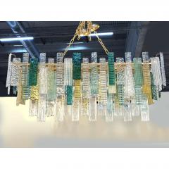  SimoEng Monumental Italian Rectangular Strip Listelli Murano Glass Chandelier - 4567037