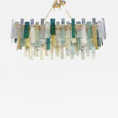  SimoEng Monumental Italian Rectangular Strip Listelli Murano Glass Chandelier - 4567563