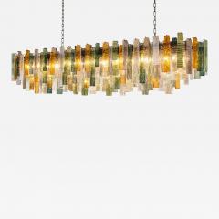  SimoEng Monumental Italian Rectangular Strip Listelli Murano Glass Chandelier - 4569886
