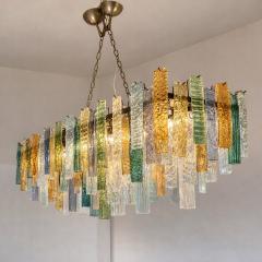  SimoEng Monumental Italian Rectangular Strip Listelli Murano Glass Chandelier - 4567225