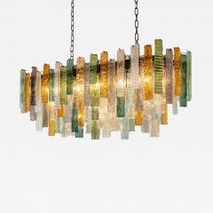  SimoEng Monumental Italian Rectangular Strip Listelli Murano Glass Chandelier - 4569888