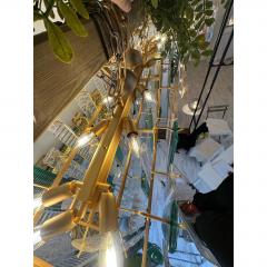  SimoEng Monumental Italian Rectangular Strip Listelli Murano Glass Chandelier - 4592418