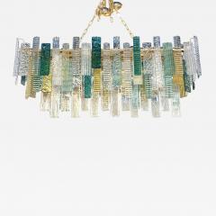  SimoEng Monumental Italian Rectangular Strip Listelli Murano Glass Chandelier - 4592784