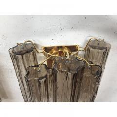  SimoEng Murano Fume Color Glass Tronchi Wall Sconces a Pair - 3645967