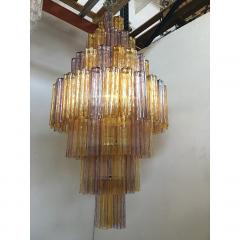  SimoEng Murano Glass Amber and Violet Tronco Chandelier Venini Style - 4209251
