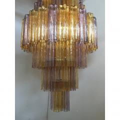  SimoEng Murano Glass Amber and Violet Tronco Chandelier Venini Style - 4209252