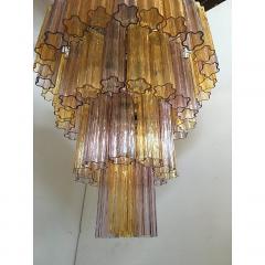  SimoEng Murano Glass Amber and Violet Tronco Chandelier Venini Style - 4209254