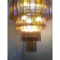  SimoEng Murano Glass Amber and Violet Tronco Chandelier Venini Style - 4209255