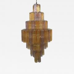  SimoEng Murano Glass Amber and Violet Tronco Chandelier Venini Style - 4209867