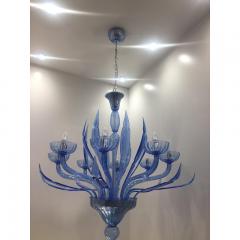  SimoEng Murano Glass Bluino Italian Leaves Chandelier in Style Murano Glass - 3602506