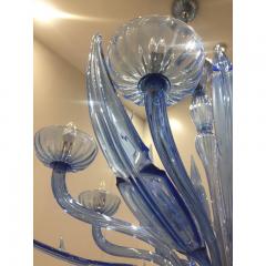  SimoEng Murano Glass Bluino Italian Leaves Chandelier in Style Murano Glass - 3602508