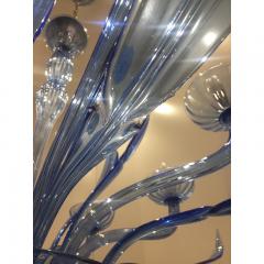  SimoEng Murano Glass Bluino Italian Leaves Chandelier in Style Murano Glass - 3602509