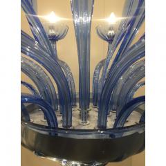  SimoEng Murano Glass Bluino Italian Leaves Chandelier in Style Murano Glass - 3602510