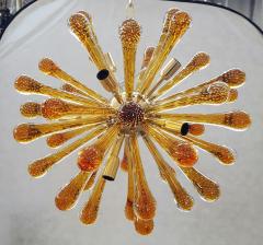  SimoEng Murano Glass Sputnik Chandelier With Amber Air Drops Gold Metal Frame - 2830648