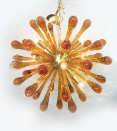  SimoEng Murano Glass Sputnik Chandelier With Amber Air Drops Gold Metal Frame - 2830649