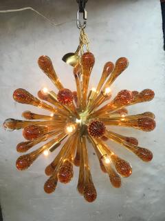  SimoEng Murano Glass Sputnik Chandelier With Amber Air Drops Gold Metal Frame - 2830651
