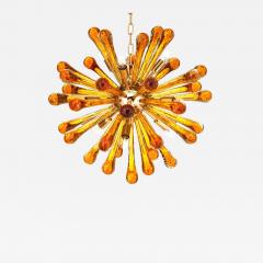 SimoEng Murano Glass Sputnik Chandelier With Amber Air Drops Gold Metal Frame - 2839710