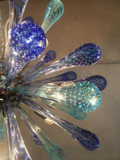  SimoEng Murano Glass Sputnik Chandelier With Blue Air Drops and Kromo Metal Frame - 2830783