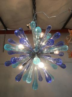  SimoEng Murano Glass Sputnik Chandelier With Blue Air Drops and Kromo Metal Frame - 2830785