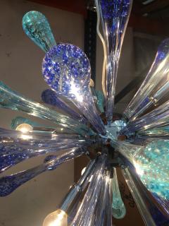  SimoEng Murano Glass Sputnik Chandelier With Blue Air Drops and Kromo Metal Frame - 2830787