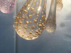  SimoEng Murano Glass Sputnik Chandelier With Gold and Pink With Air Drops - 2824922