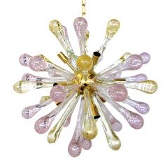  SimoEng Murano Glass Sputnik Chandelier With Gold and Pink With Air Drops - 2824924