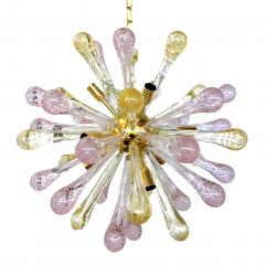  SimoEng Murano Glass Sputnik Chandelier With Gold and Pink With Air Drops - 2824925