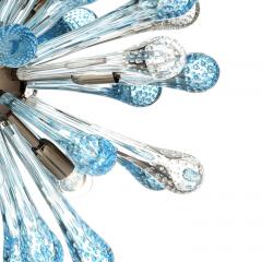  SimoEng Murano Glass Sputnik Chandelier With Light Blue and Transparent With Air Drops - 2824979