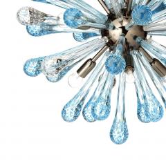  SimoEng Murano Glass Sputnik Chandelier With Light Blue and Transparent With Air Drops - 2824980