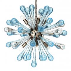  SimoEng Murano Glass Sputnik Chandelier With Light Blue and Transparent With Air Drops - 2824981