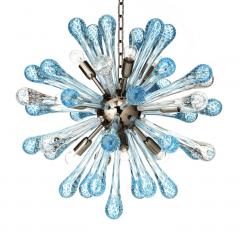  SimoEng Murano Glass Sputnik Chandelier With Light Blue and Transparent With Air Drops - 2824982